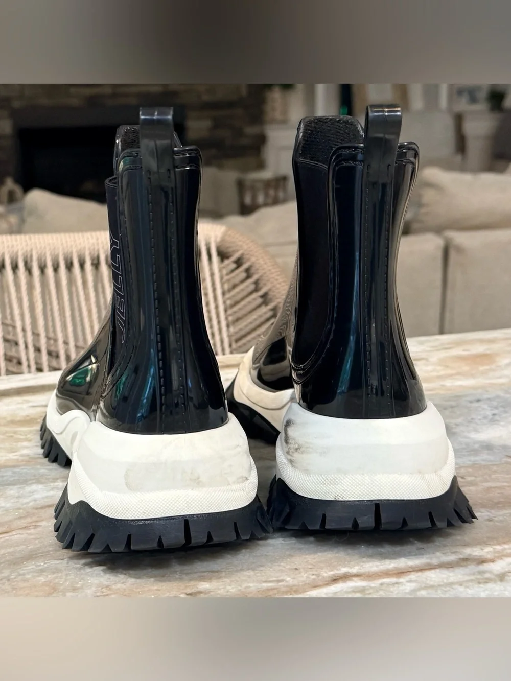 Women’s LEMON JELLY Jayden black vegan ankle rain boots- Size 41